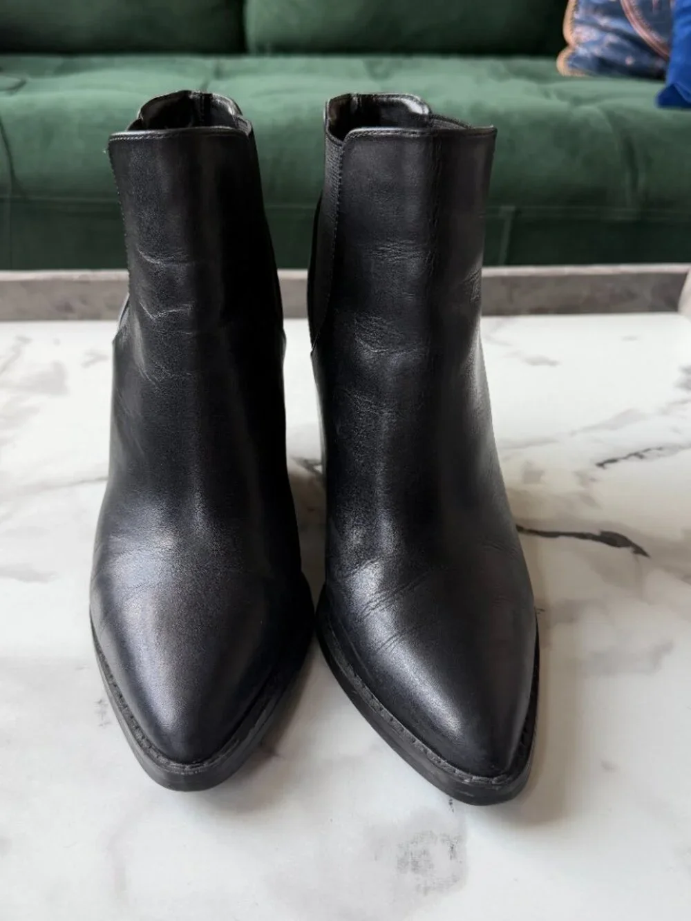 Nordstrom BP Lex Black Leather Ankle Booties Size 8